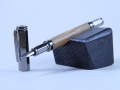 Vertex Fountain Pen - olive wood, open